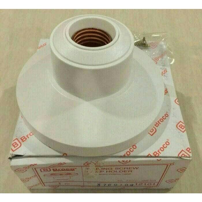 BROCO FITTING PLAFON BULAT FITTING LAMPU BROCO PUTIH 1212 ORIGINAL
