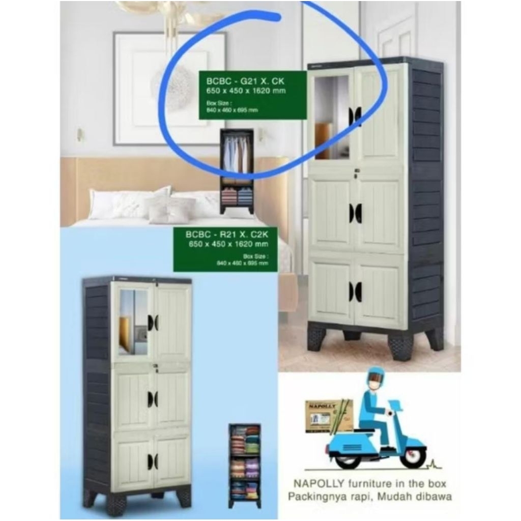 lemari plastik napolly Bcbc - G21 X.CK