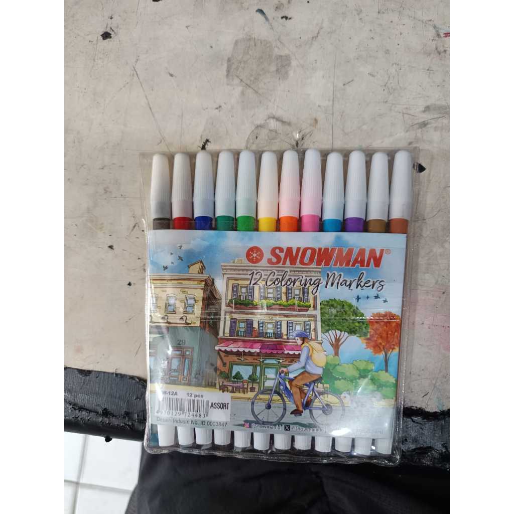 

Spidol Coloring Pencil Marker Snowman 12 Warna Set PW-12A