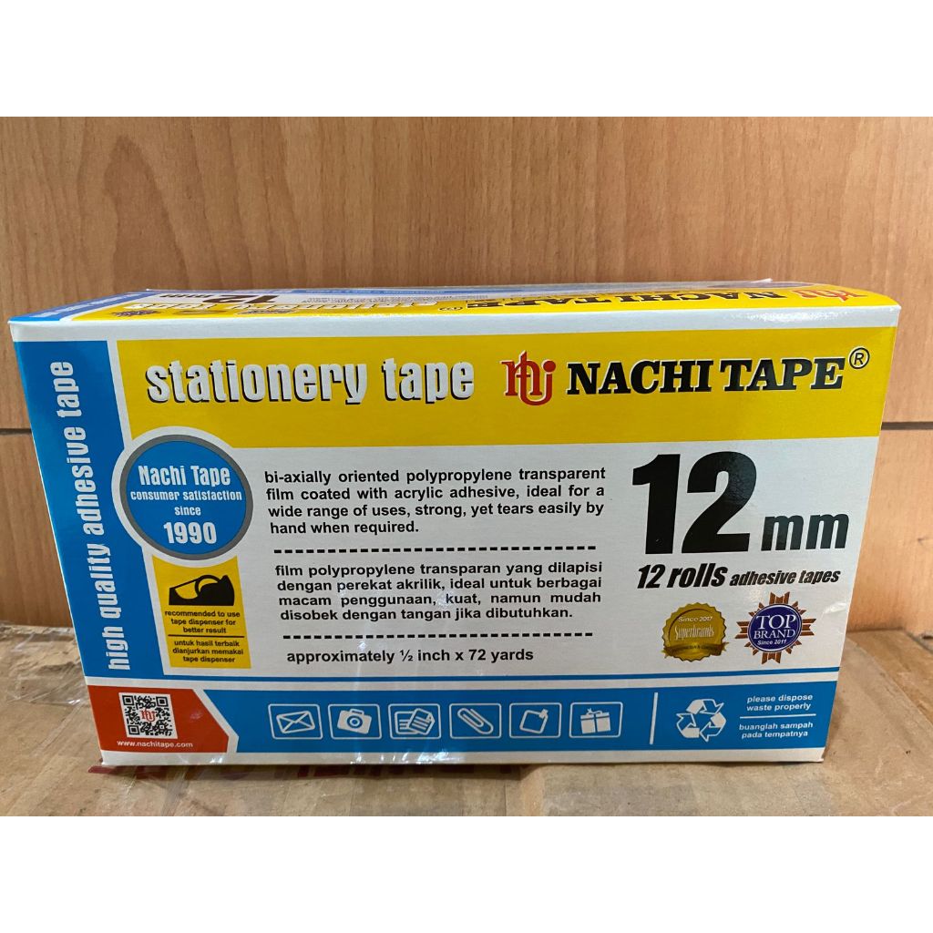 

Lakban / Isolasi / Selotip 12 mm x 72 Yard - 1 Pack/1 Slop (12pcs)
