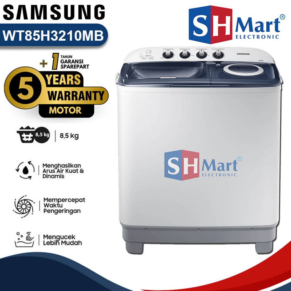 MESIN CUCI 2 TABUNG 8,5 KG SAMSUNG WT85H3210MB WT85H FREE PASANG ( MEDAN )