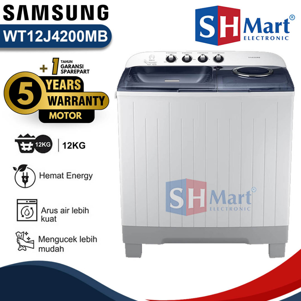 MESIN CUCI 2 TABUNG SAMSUNG 12 KG WT12J4200MB FREE PASANG ( MEDAN)