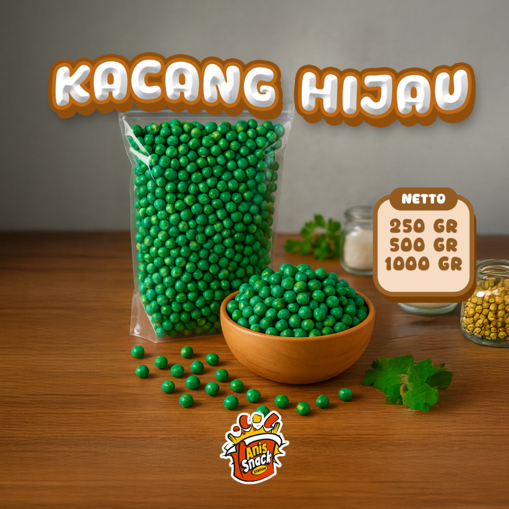 

Kacang Hijau / Kacang Polong Hijau / Kacang Goreng Hijau Tanpa Tepung / Kacang Hijau Goreng Dengan Tepung