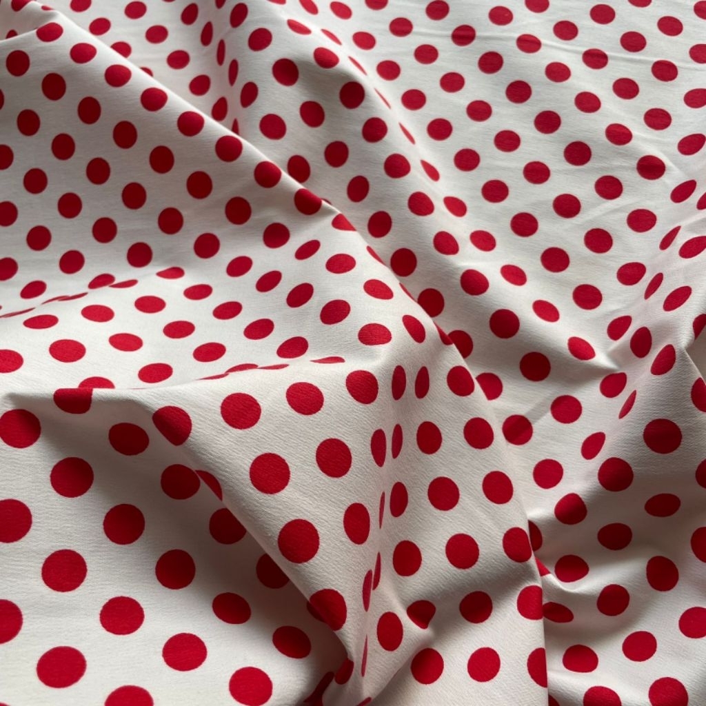 UPDATEkain katun twil stretch motif polkadot/kain twil stretch motif