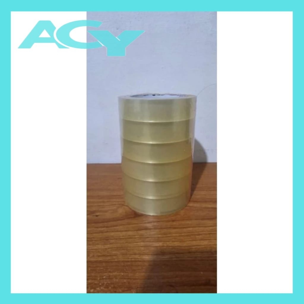 

ACY Lakban Isolasi (6pc) Selasiban Bening Tansparan Camtape 1 inchi 24mm x 90yard