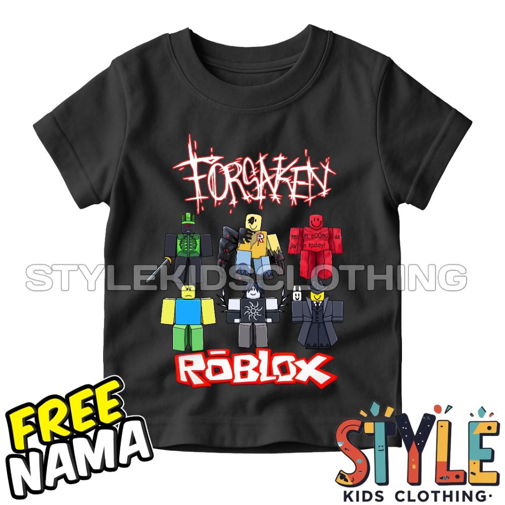 BISA COD Kaos Anak Baju Anak 1x1x1x1 JOHN DOE COOLkid NOOB TWO TIME MAFIOSO Forsaken Roblox Free Nam
