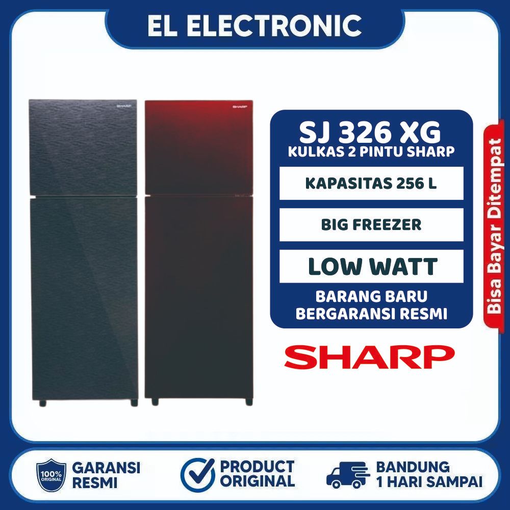 SHARP KULKAS 2 PINTU SJ-246XG / SJ-326 XG MR / MS / SJ 246 XG / SJ 326 XG LEMARI ES SJ246XG