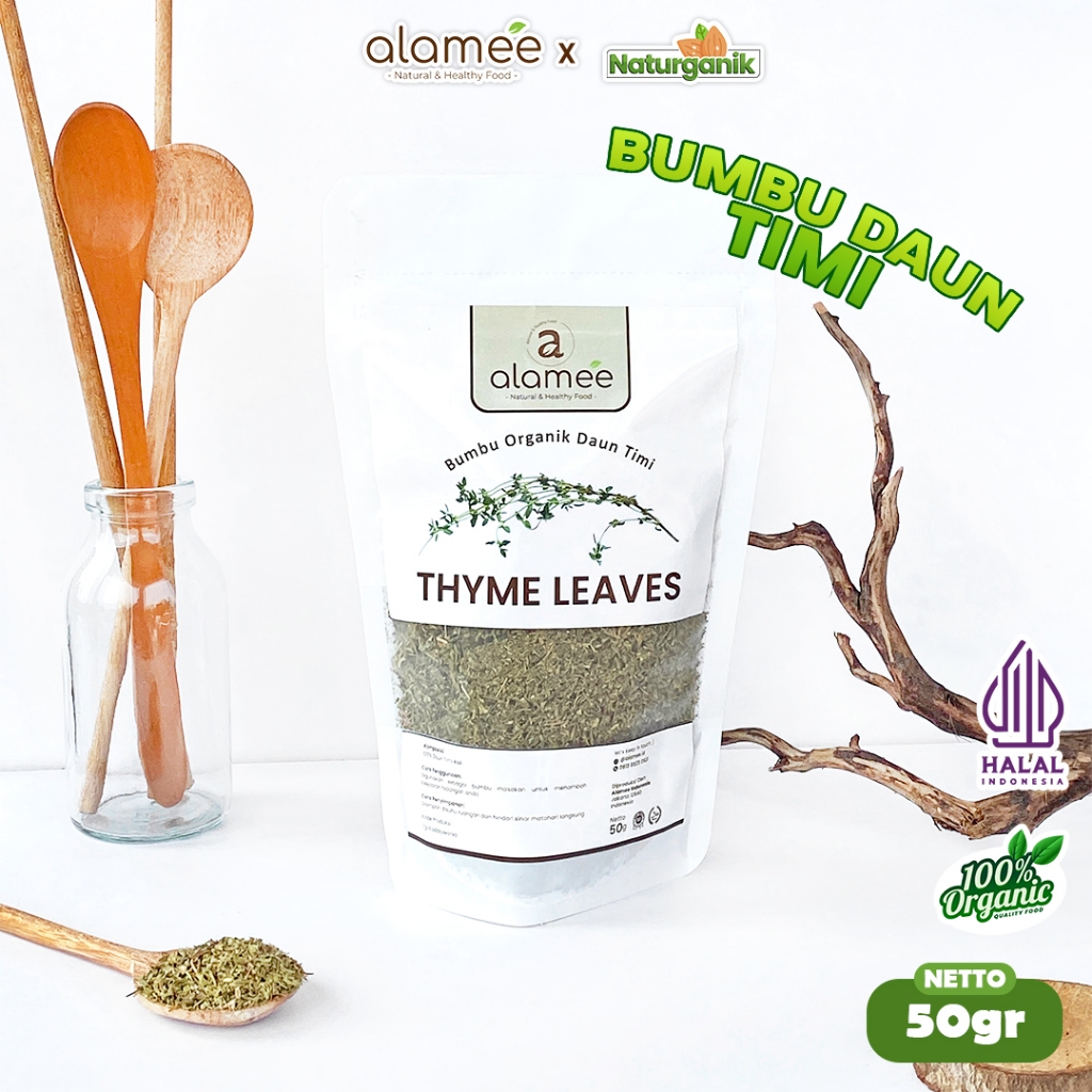 

ALAMEE Daun Thyme Kering Timi Bumbu Dapur Organik Garnish Dried Leaves Seasoning 50 Gram Naturganik