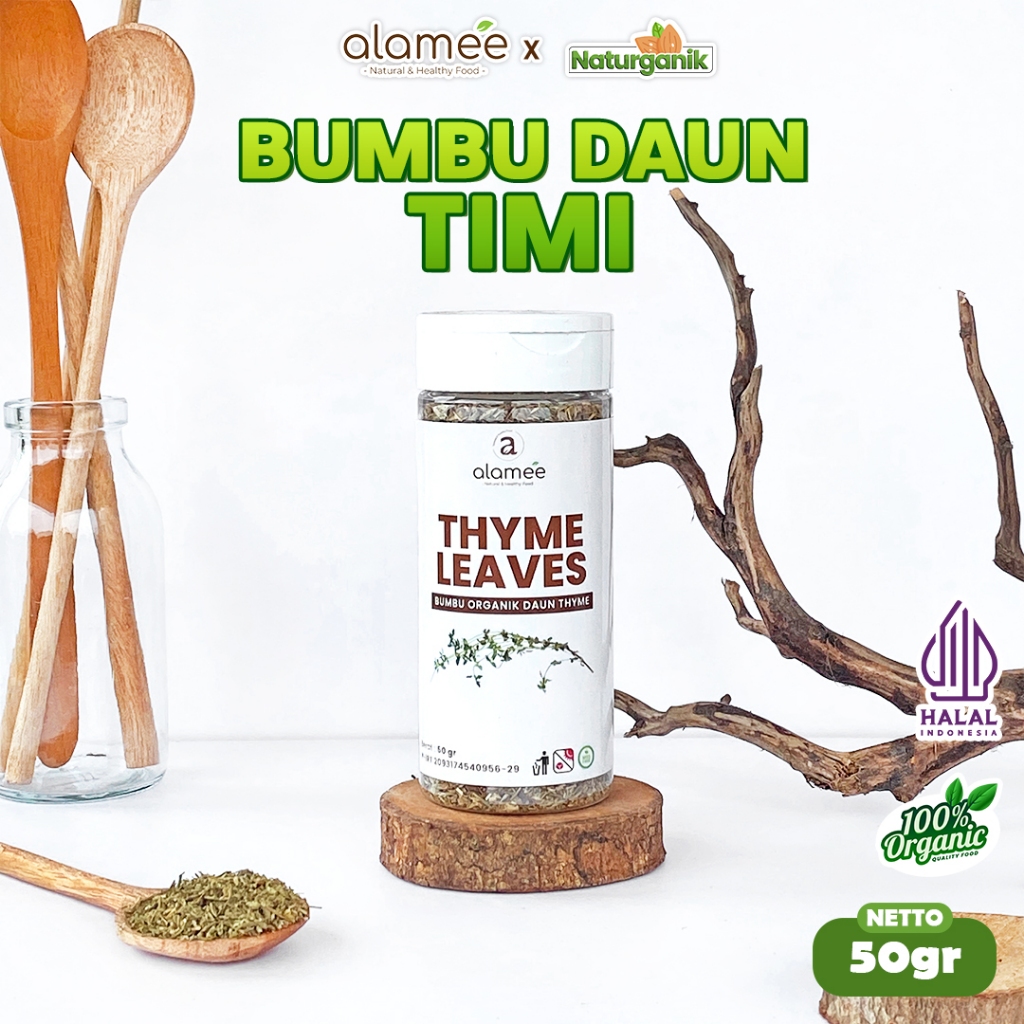 

ALAMEE Thyme Kering Seasoning Daun Timi Bumbu Dapur Organik Garnish Dried Leaves Murni Naturganik