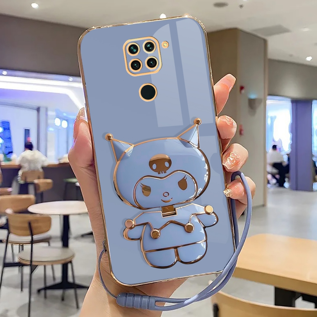 Softcase Xiaomi Redmi Note 9 Case Mirror Stand Kuromi Casing Plating Terbaru