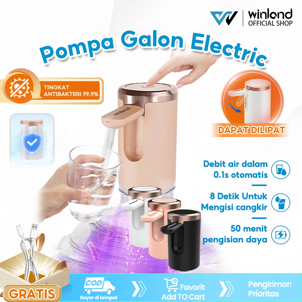 WINLAND Pompa Galon Elektrik Dapat Dilipat  Dispenser Air Galon Portable