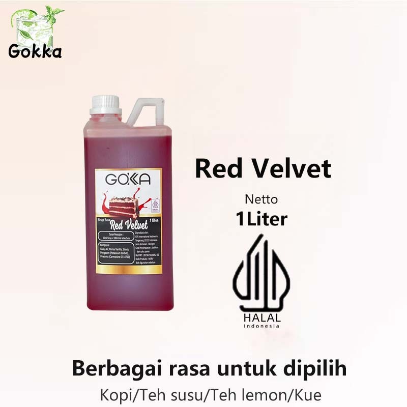 

Gokka Red Velvet Syrup 1l - Sirup Red Velvet Gokka - Halal