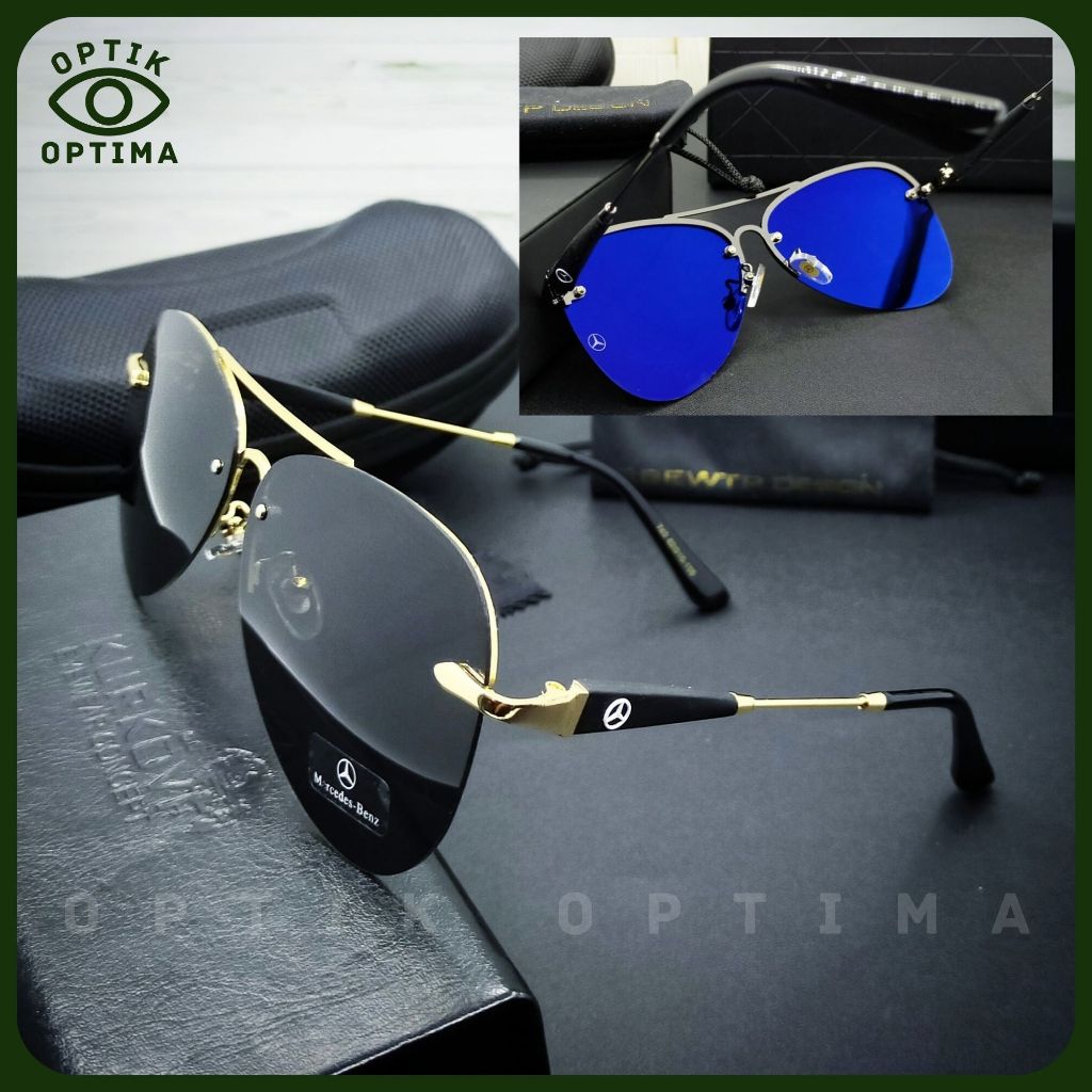 KACAMATA SUNGLASSES MERCEDEZ BENZ 743 DESAINER KACAMATA HITAM ELEGAN DENGAN FRAME METAL LENSA POLARI