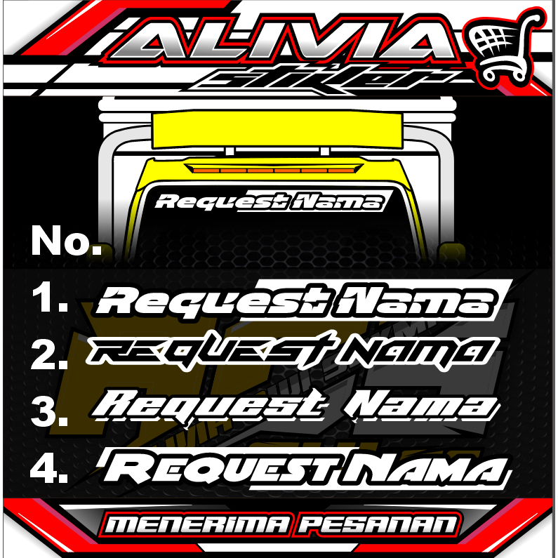 Sticker Kaca Depan Truk-Sticker Request-Stiker Cutting-Sticker Free Design-Stiker Variasi truk
