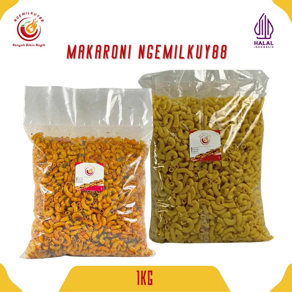 

Makaroni Pedas Daun Jeruk 1Kg Makaroni Pedas Bumbu Cikruh Cemilan Pedas Snack Pedas Ngemilkuy88_