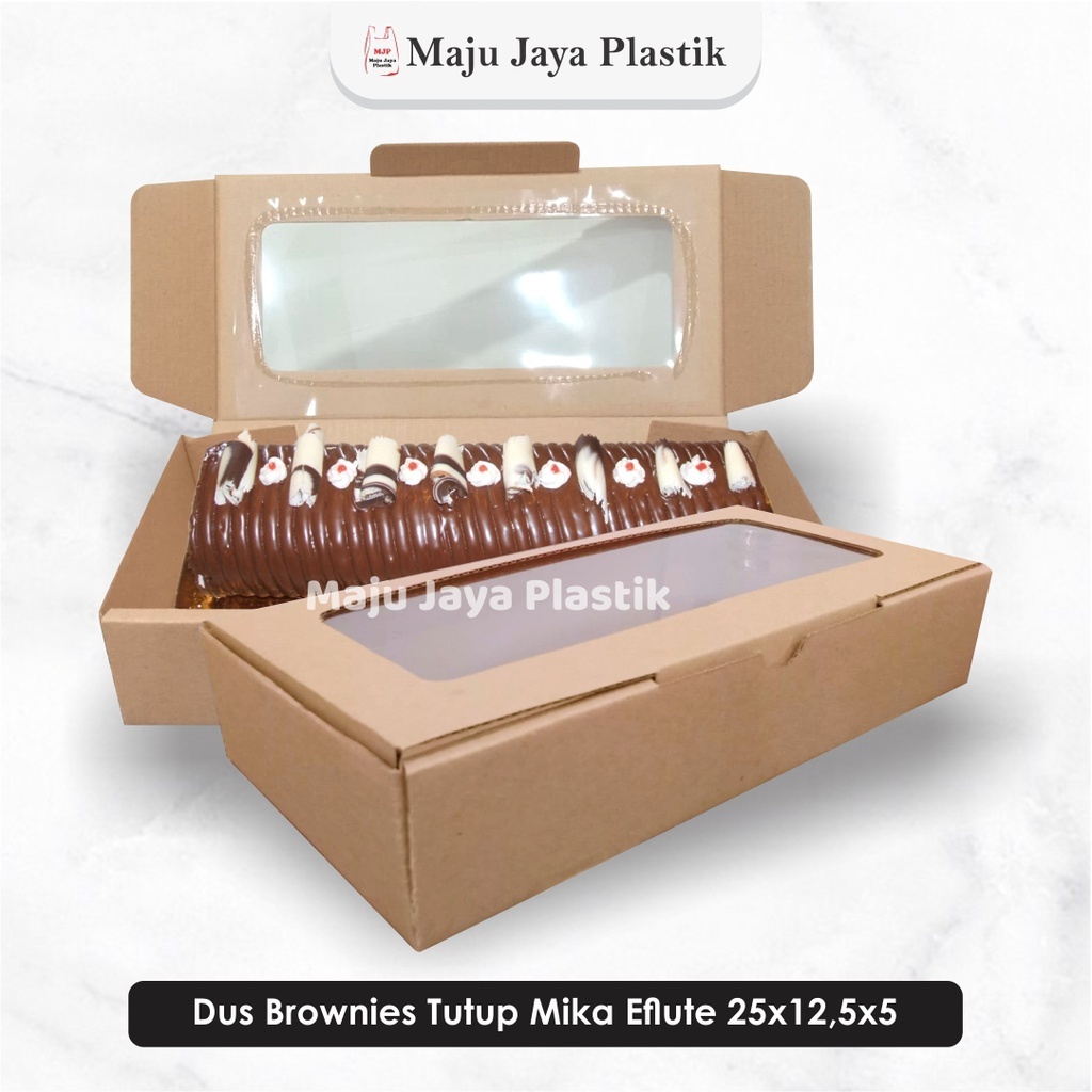 

Dus Brownies Eflute Jendela Mika 20x10x5 22x10x5 25x12x5 cm – Box Kue Snack Souvenir Premium