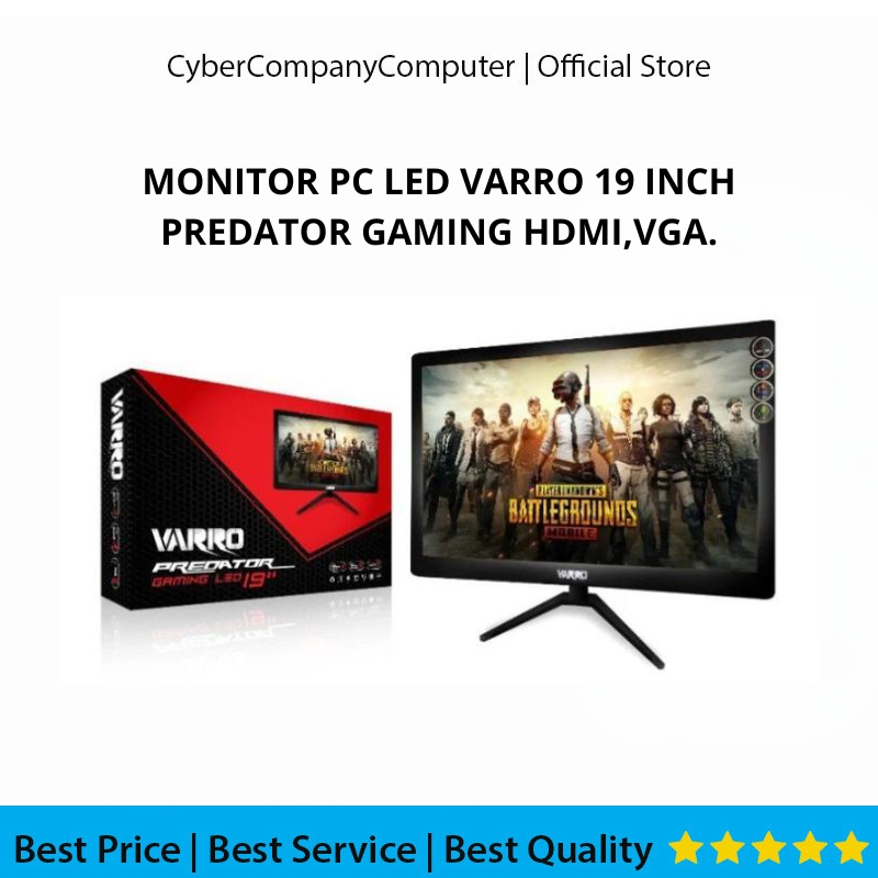 MONITOR PC LED 19 INCH VARRO PREDATOR GAMING HDMI+VGA - MONITOR VARRO PREDATOR PC LED GAMING 19 INCH