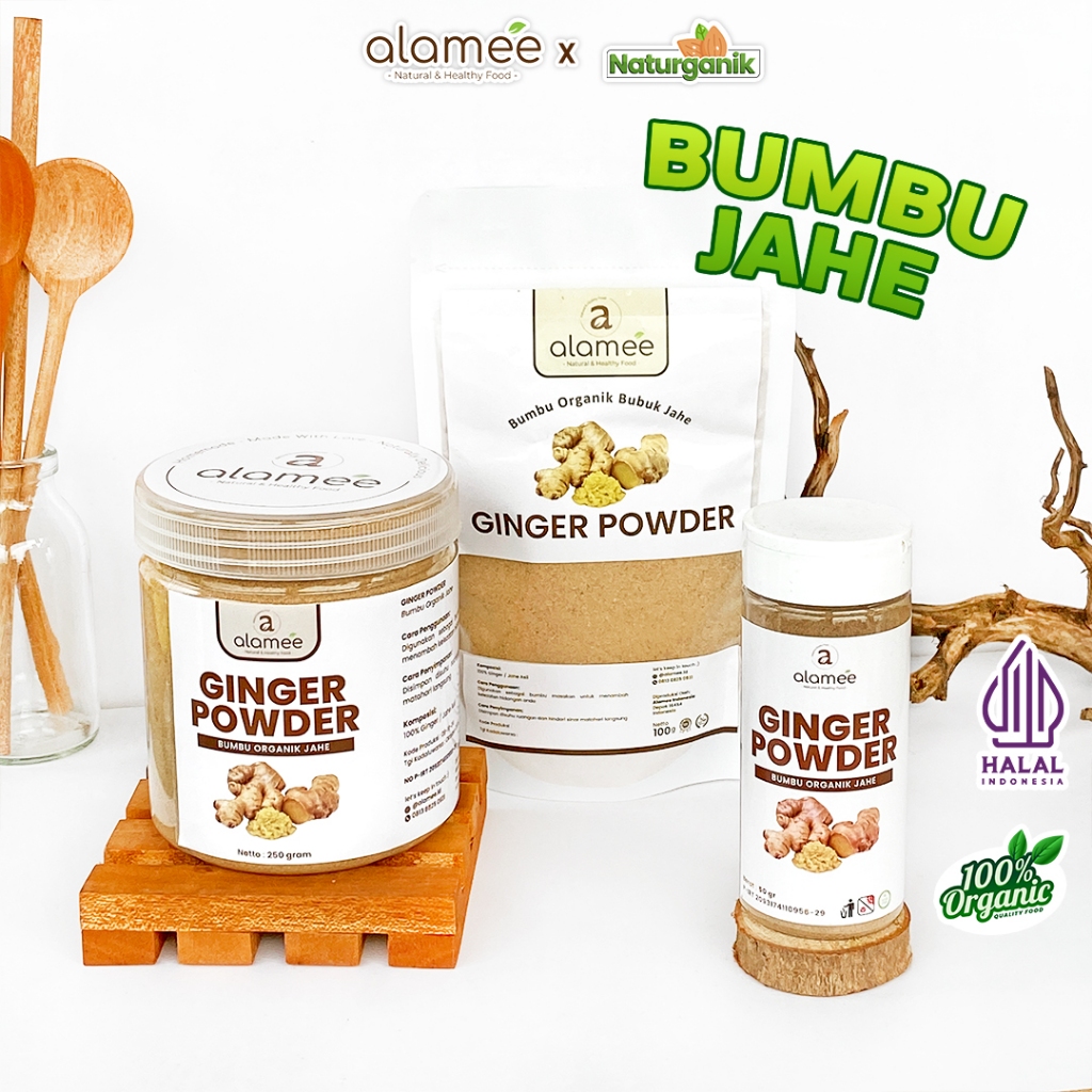 

ALAMEE Ginger Powder Jahe Putih Bubuk Minuman Herbal Bumbu Dapur Instan Organik Naturganik