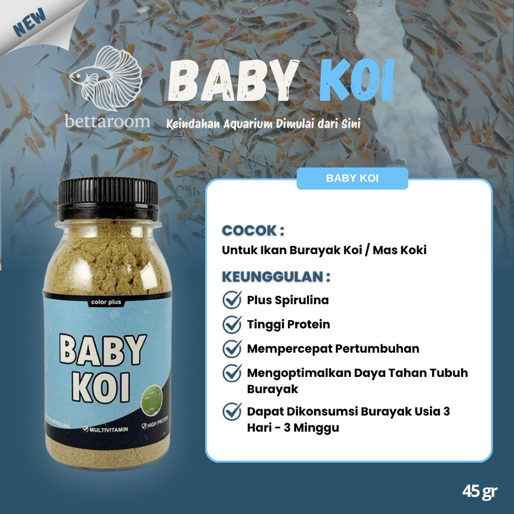 baby koi Pelet pakan burayak anakan ikan Koi mas koki
