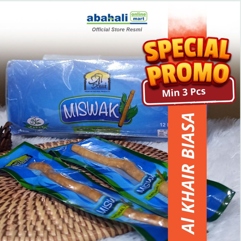 Siwak Al Khair Biasa - Min 3 Pcs Perlengkapan Sholat Perawatan Gigi dan Mulut Siwak Asli Arab Saudi