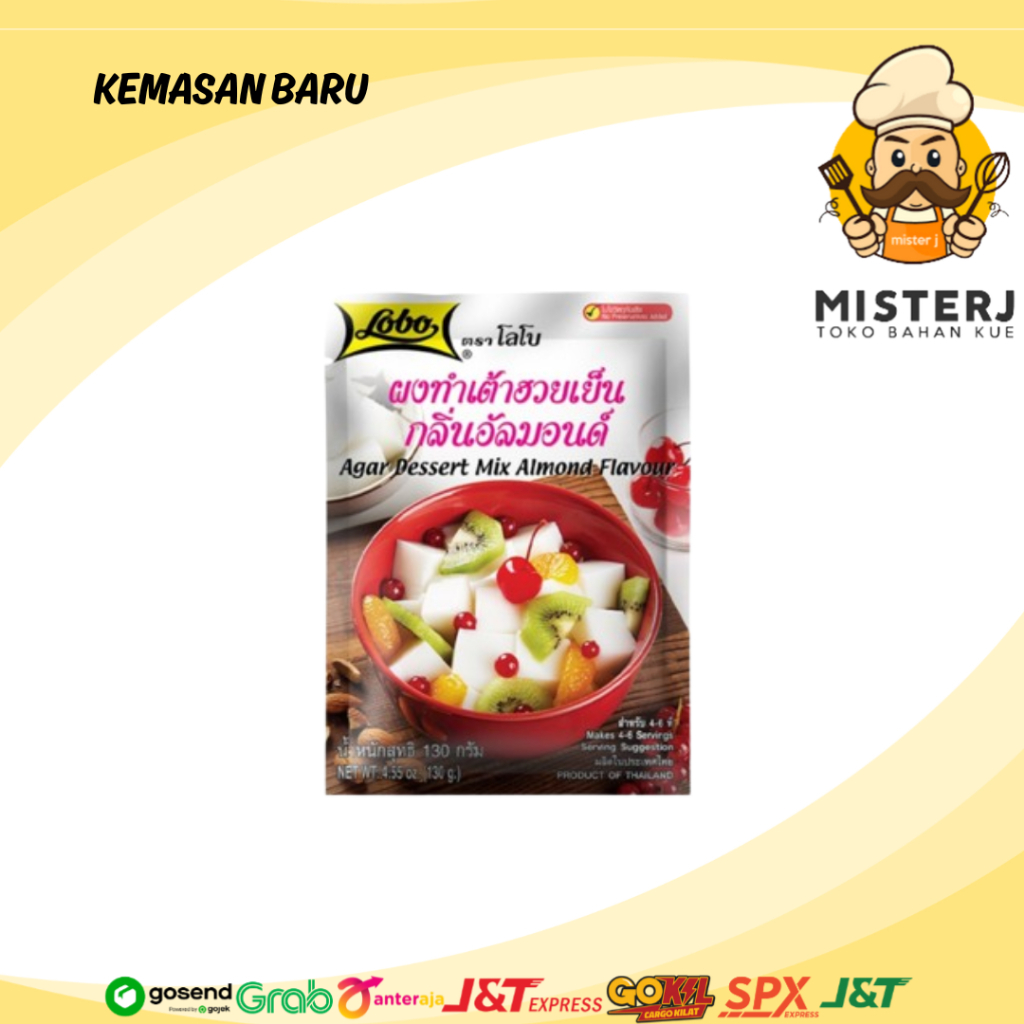 

Lobo | Agar Agar Dessert Mix Almond | 130 Gram | Agar Agar Bubuk Rasa Almond