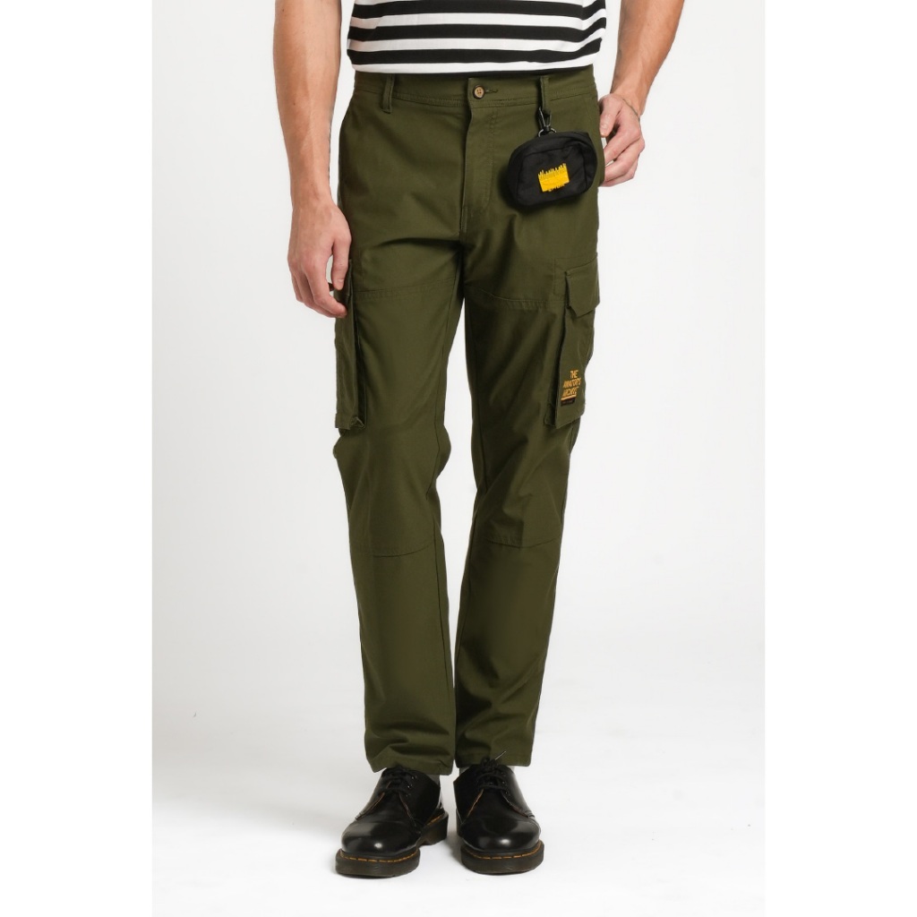 Emba Classic - Iron Celana Panjang Pria Cargo Warna Dark Green