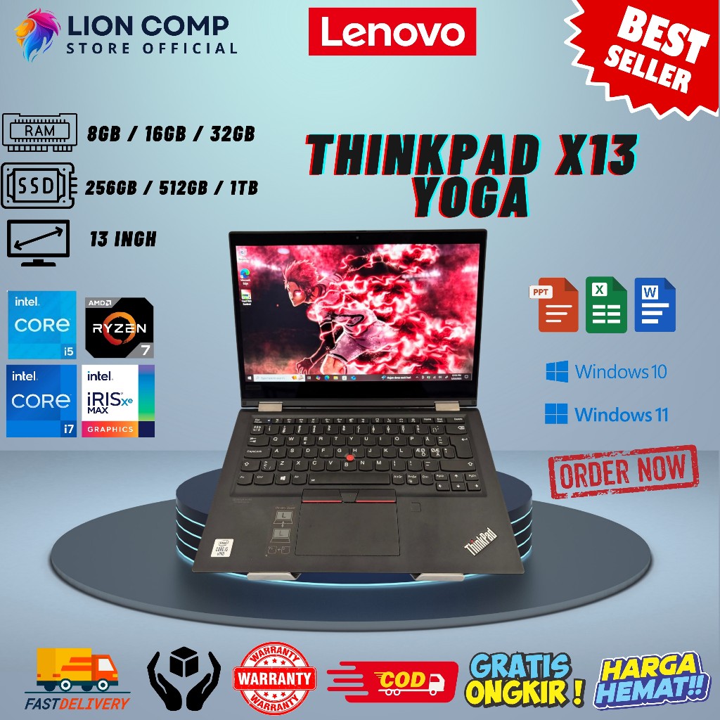Lenovo Thinkpad X13 YOGA G4 / G3 / G2 / G1 Intel I7 I5 16GB 512GB