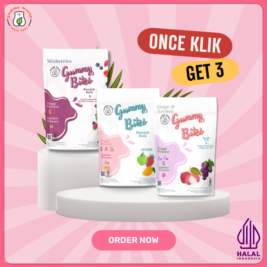 

Bundling Indonesia Banget - Gummy Bites Vitamin (Once Klik Get 3)!