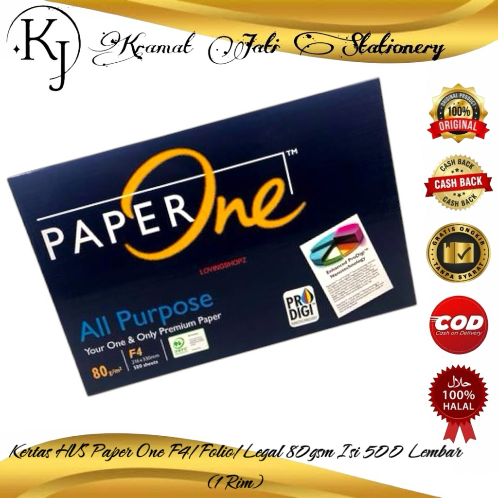 

Kertas HVS PaperOne F4 80gsm Isi 500 Lembar (1 Rim)