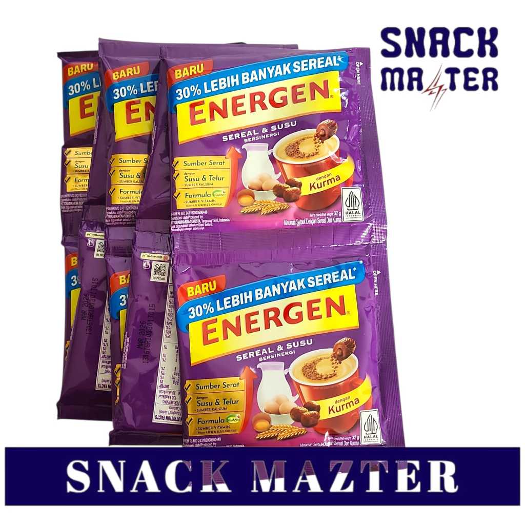 

Energen Sereal dan Susu Rasa Kurma Renceng - Netto 10 bks x 30gr