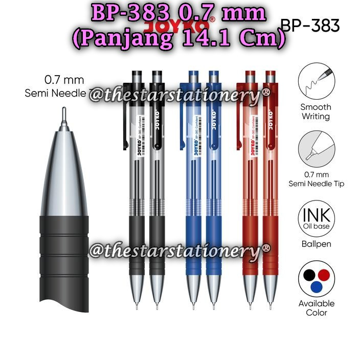 

(1 Biji) GROSIR Bolpen JOYKO BP-383 Confident 0.7 mm / Ball Pen Pulpen Pena Joyko BP-383 (1 Biji)