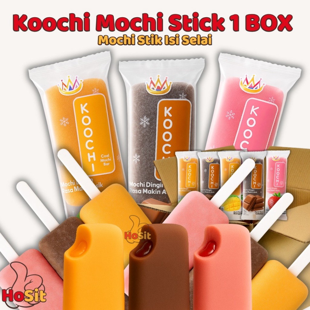 

[ HALAL ] Mochi Stick Isi Selai All Varian MIx Rasa 60 PCS | 1 BOX Mochi Stick