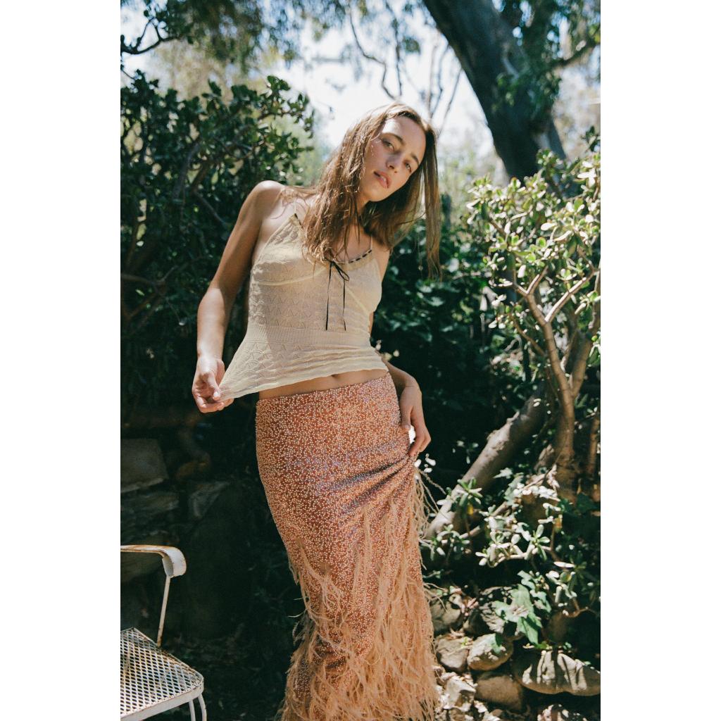 ZARA TOP RAJUTAN SIMPUL KONTRAS