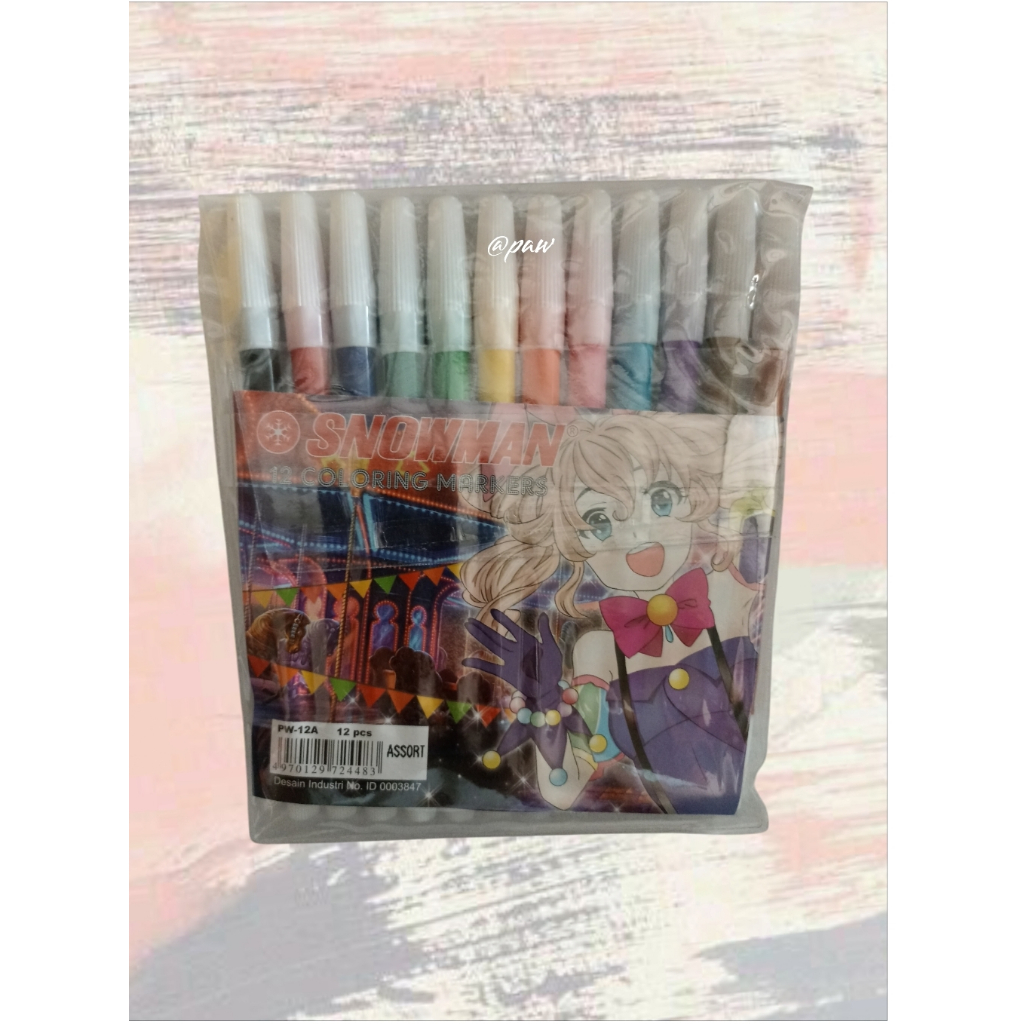 

Spidol kecil Snowman 12 Warna PW-12A / Coloring Marker Pencil Type/ Spidol 12 Warna Kecil/ Spidol 1 Set/ Spidol Colouring Marker Colours