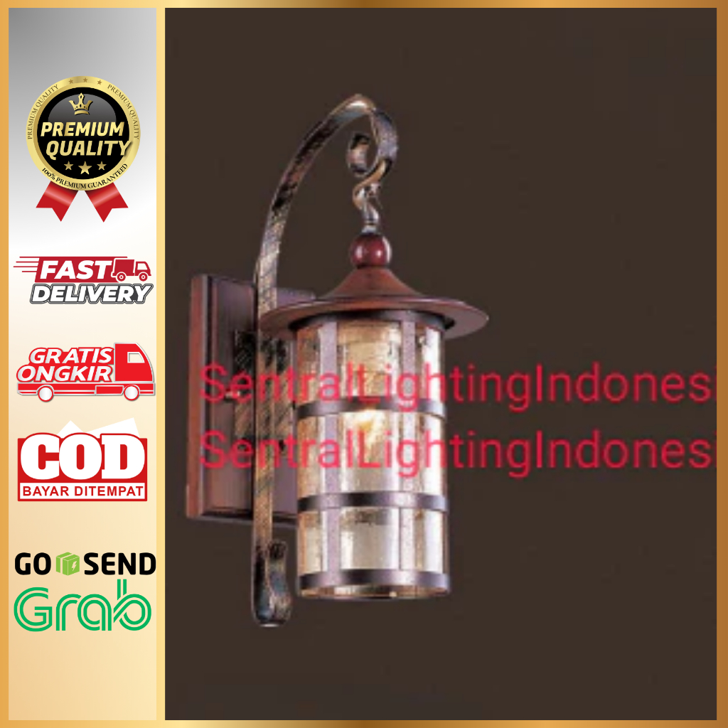 SL6686-1YL LAMPU DINDING HIAS KAYU MINIMALIS KLASIK TERAS DEKORASI WALL LAMP