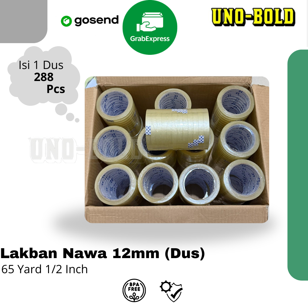 

LAKBAN NAWA TAPE 12MMX65YARD ( 1 DUS isi 288 Roll ) PALING MURAH BERKUALITAS