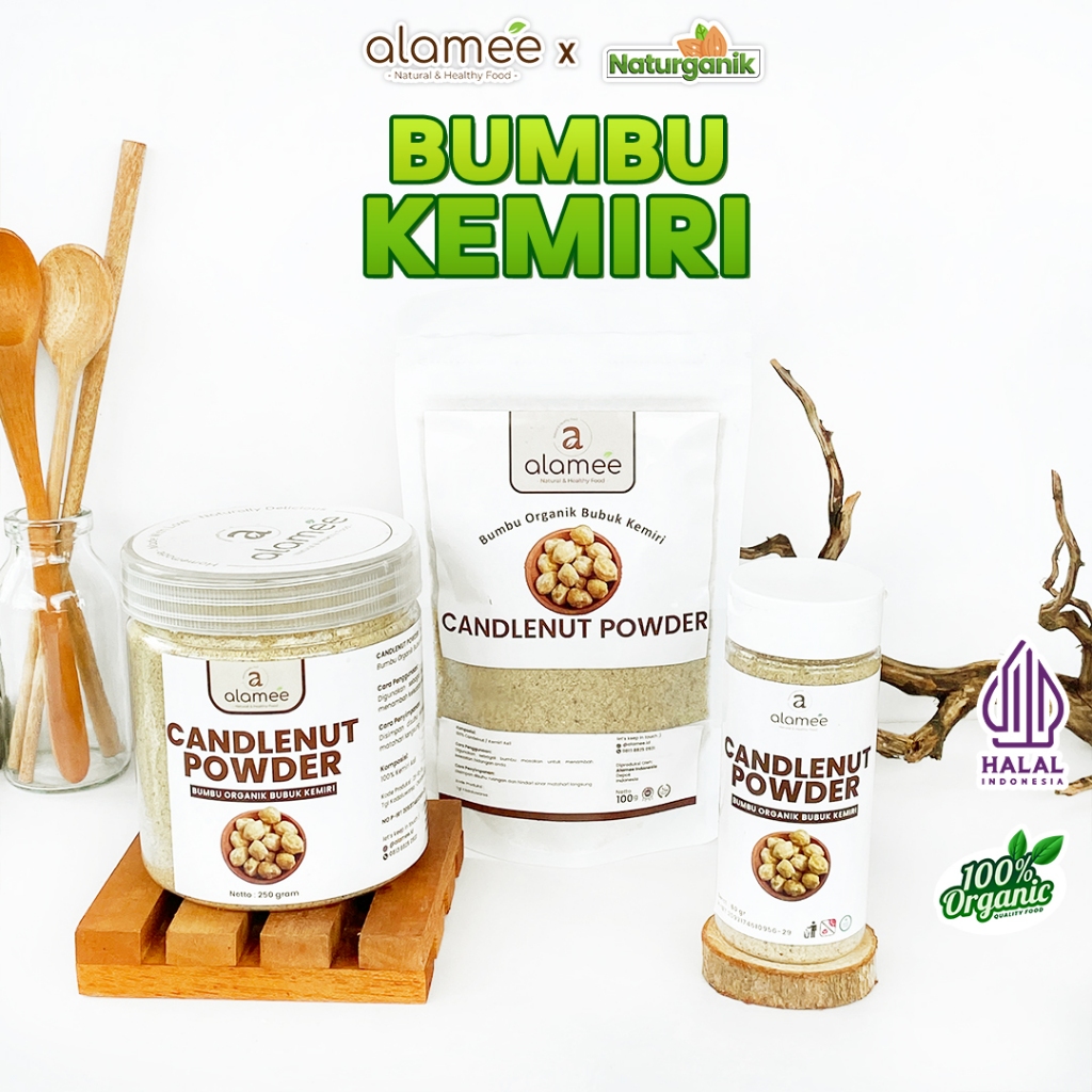 

ALAMEE Kemiri Bubuk Candlenut Powder Bumbu Dapur Organik Masak Murni Asli Seasoning Naturganik