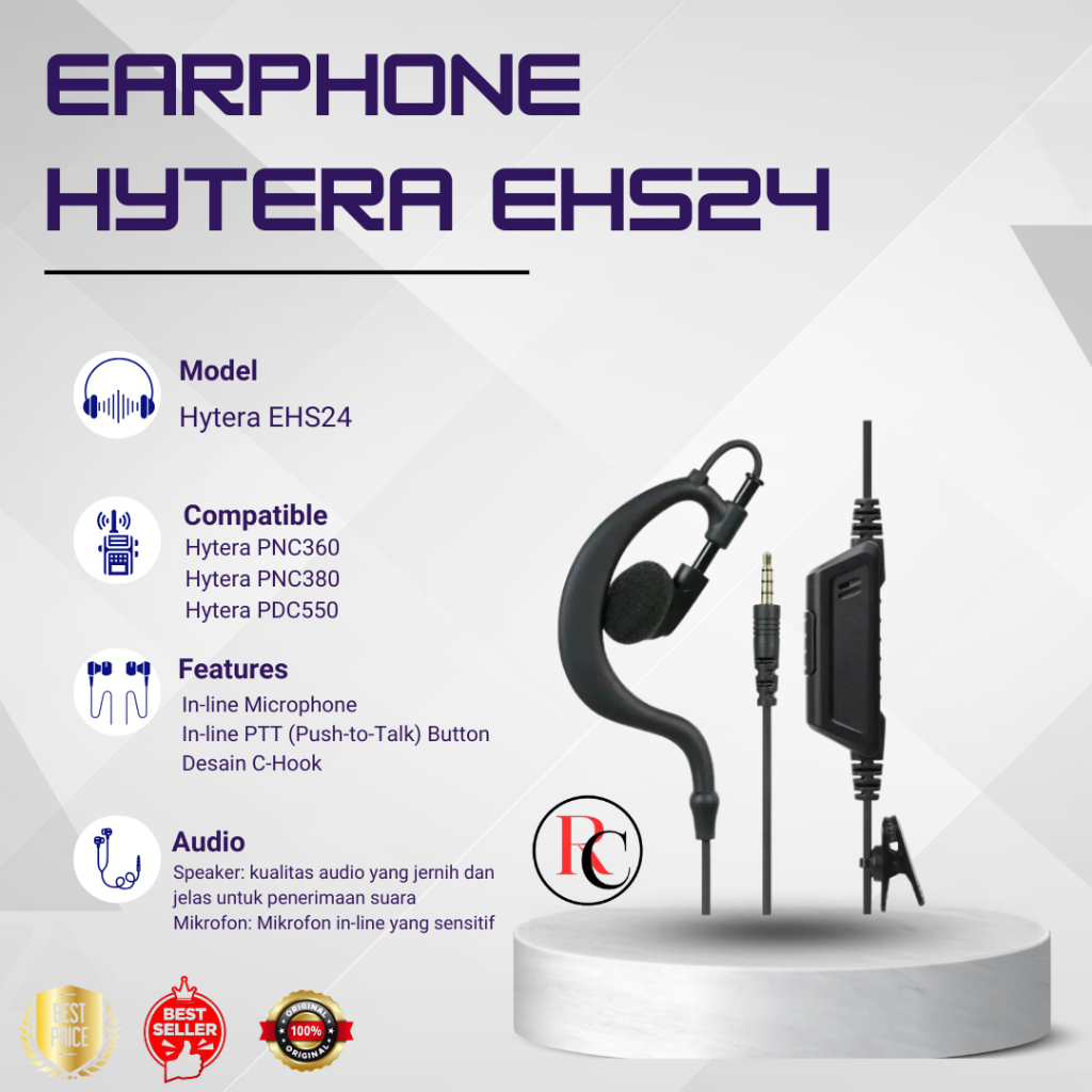 EARPHONE HT HYTERA PNC380 ORIGINAL GARANSI RESMI HANDSFREE HT HYTERA PNC-380 ORI 100% HYTERA PNC 380