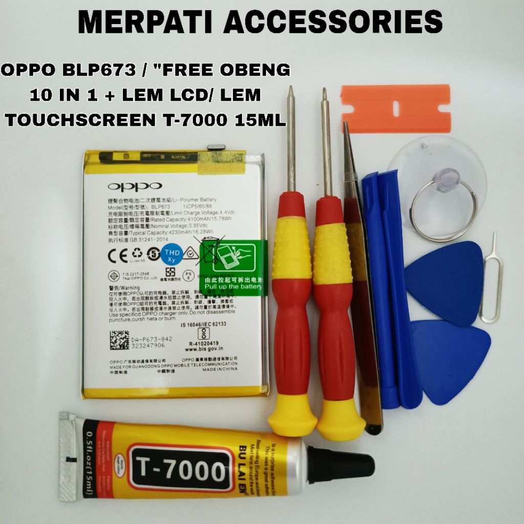 BATERAI/BATRAI/BATRE/BATTERY OPPO A3S / A5S / A5 / A7 / REALME C1 / BLP673 / " FREE OBENG 10 IN 1+ L