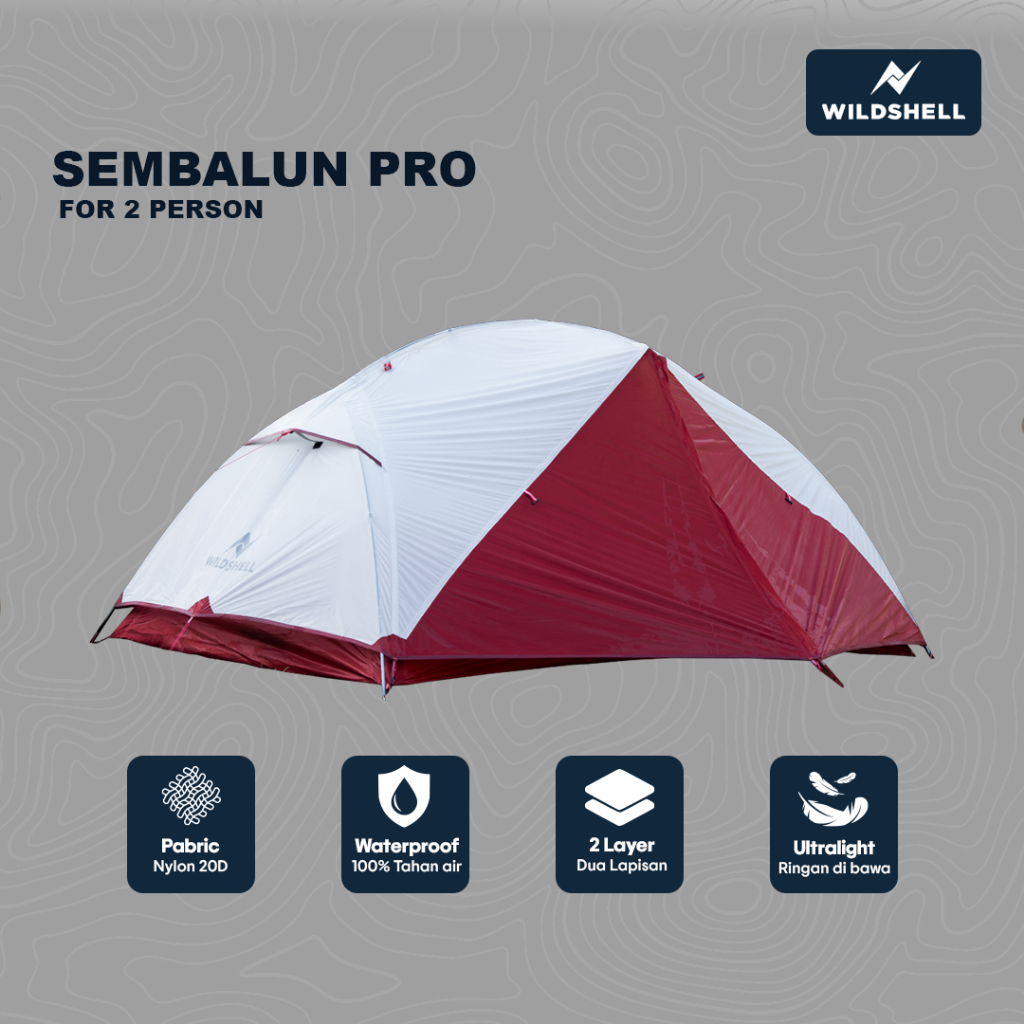Tenda Wildshell Sembalun Pro Kapasitas 2p Free Footprint