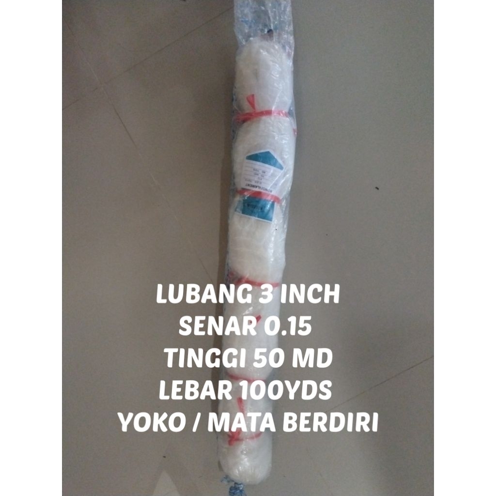jaring ikan ARIDA 3 INCH 0.15 50MD/100YDS YOKO JARING ARIDA ASLI ORIGINAL