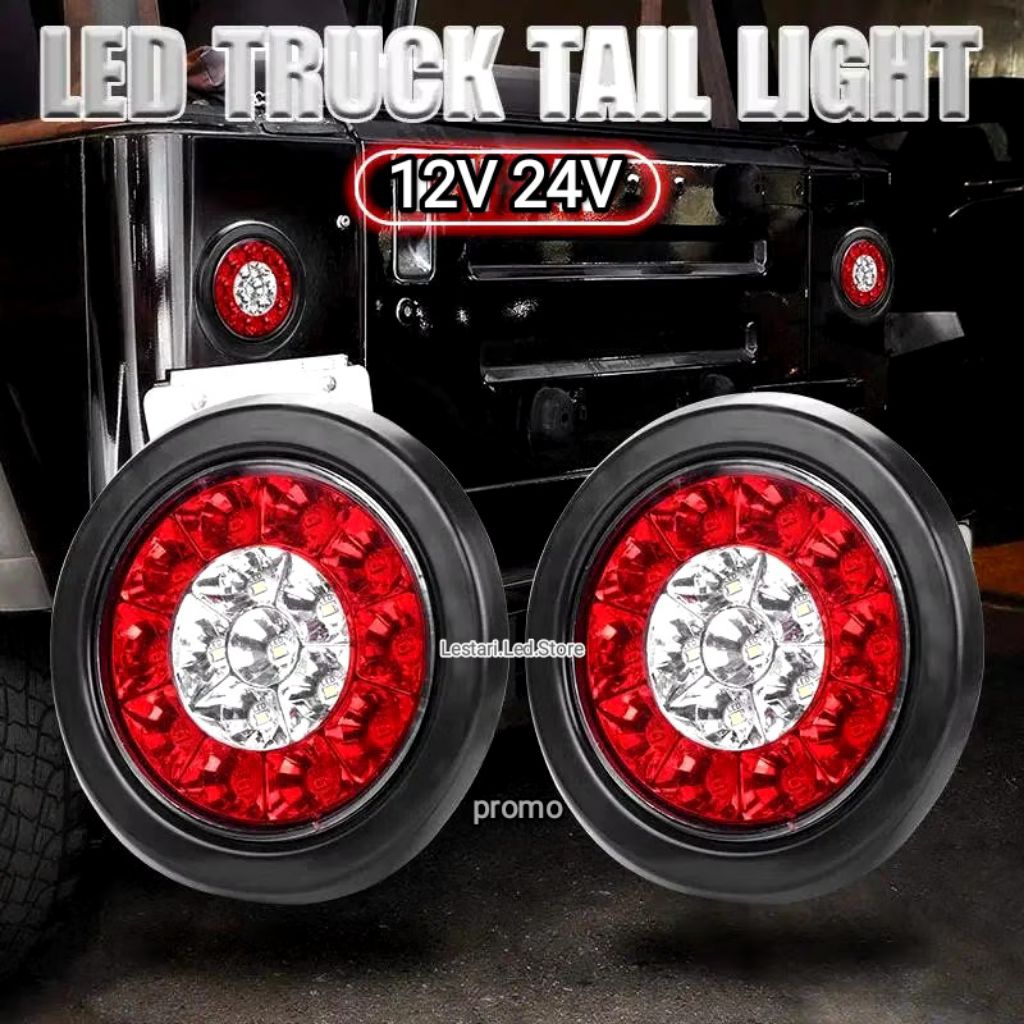 Lampu STOP LAMP BELAKANG TRUK BULAT SHILIDUO 12V/24V harga satuan