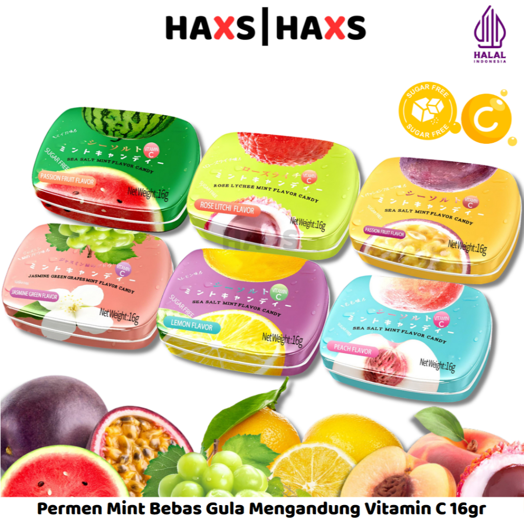 

HAXS Permen Mint Bebas Gula Tersedia 6 Varian Rasa Permen Import Bikin Nafas Segar Tidak Bau / Permen Dengan Rasa Mentega Laut Bebas Gula 16g Rasa Buah