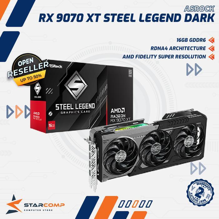 ASROCK Radeon RX 9070 XT STEEL LEGEND DARK 16GB GDDR6 VGA 9070XT