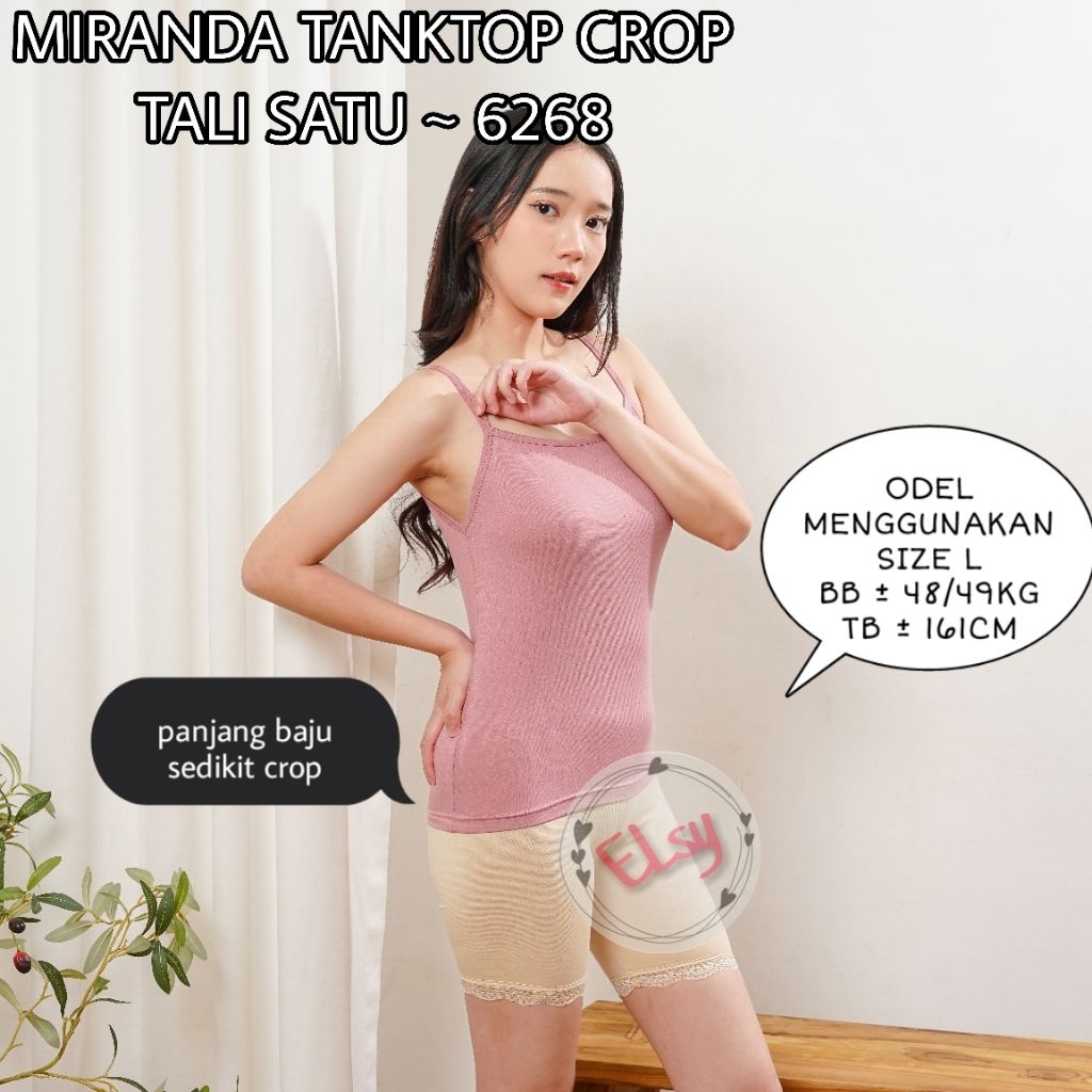 Miranda Tanktop Crop / Tanktop Kamisol  Tali Satu  Bahan Rayon Spandex GRADE A art 6268