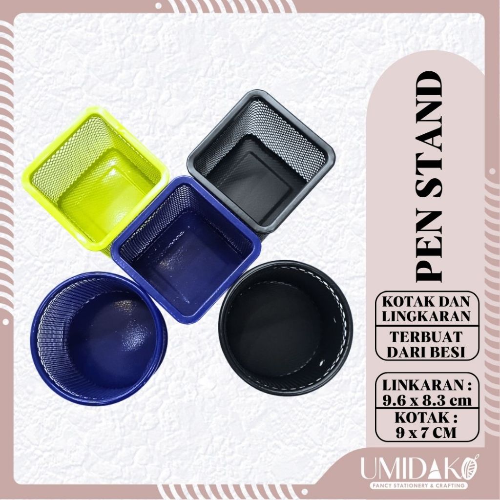 

[UMIDAKO] PEN STAND/KOTAK PENSIL BESI | DESK PEN KOTAK DAN BULAT BAHAN BESI | TEMPAT PENSIL KOTAK DAN BULAT BAHAHN BESI