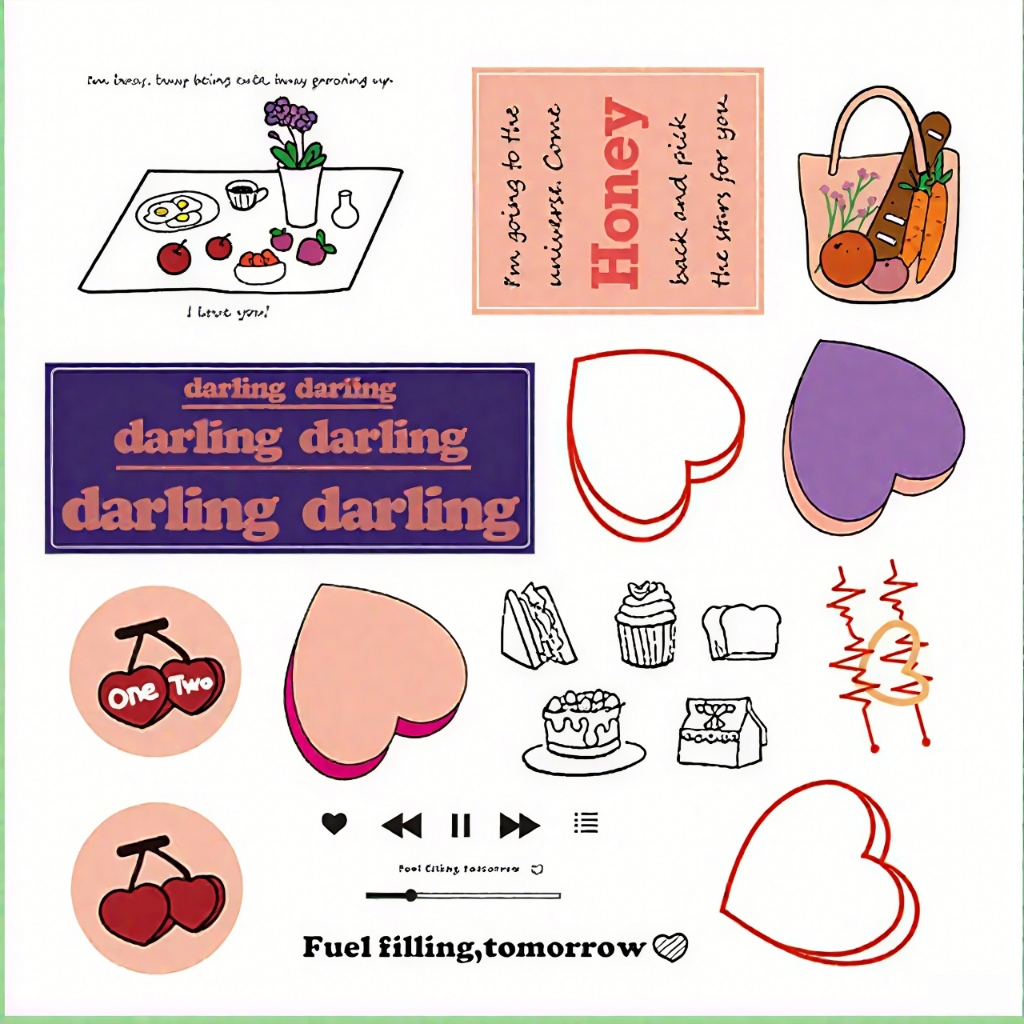 

Stiker lucu Stiker Kawaii Dekorasi DIY pola kartun Korea mini