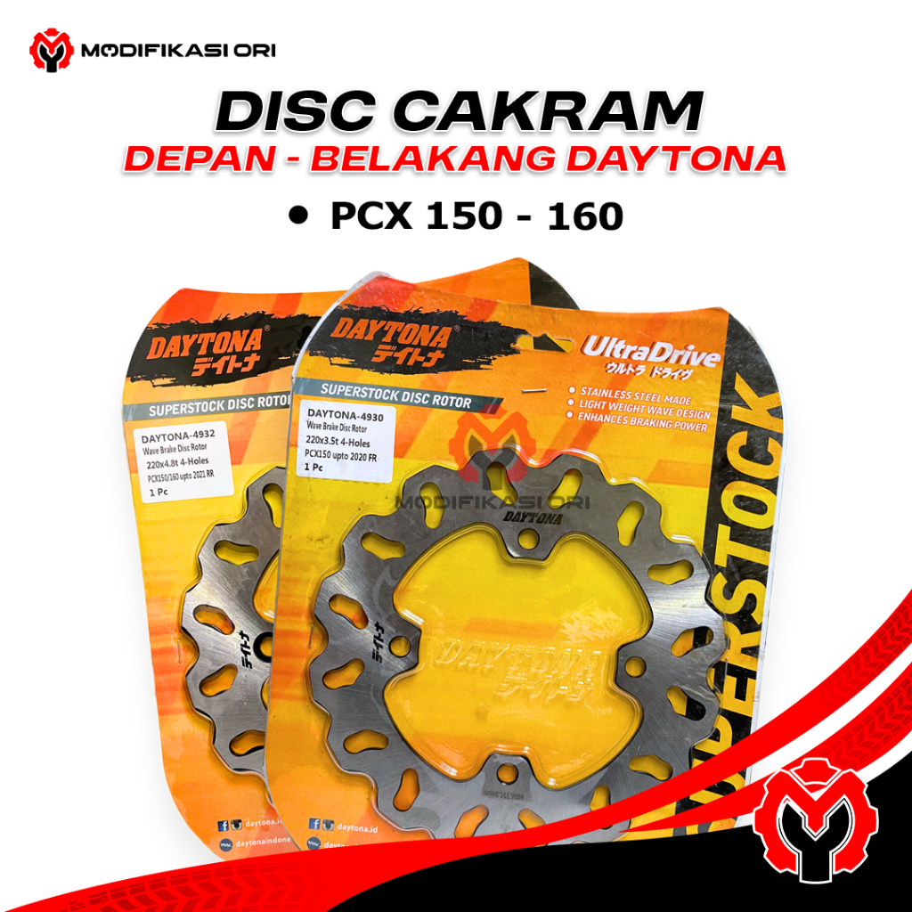 Disc Daytona PCX 150 Depan Belakang PCX 160 Piringan Cakram Depan Belakang Daytona