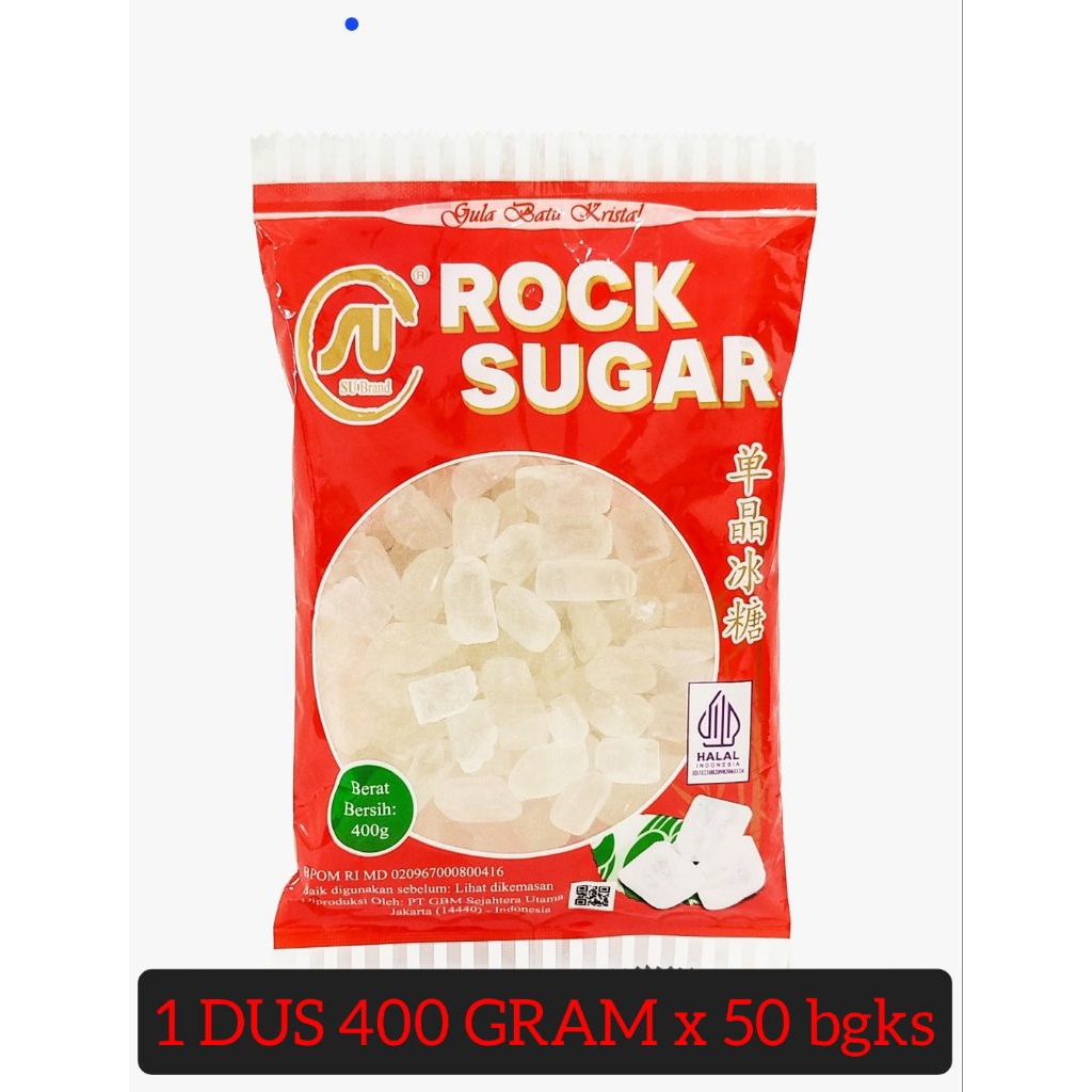 

S U .1DUS 400 GRAM. Gula batu / rock sugar kristal candy. label halal