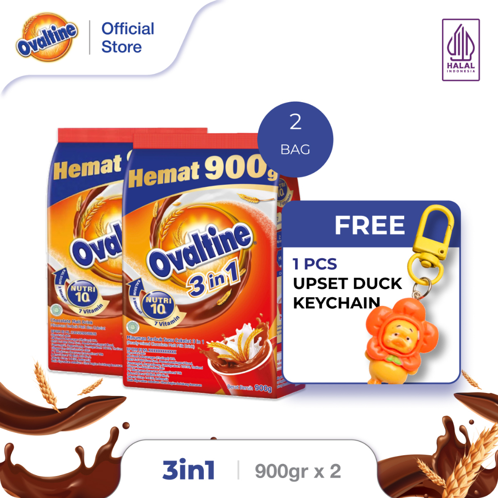 

Ovaltine 3in1 Susu Bubuk Coklat 900g | x2 (FREE UPSET DUCK KEYCHAIN)